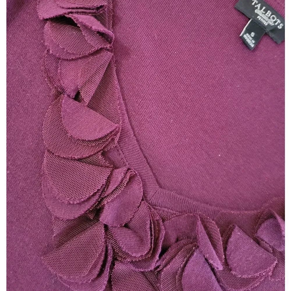 Talbots Ruffle V-neck Top - Picture 3 of 9